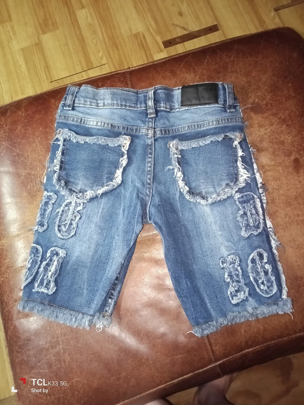 Kids Blue Distressed Denim Shorts